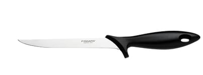 Fiskars Couteau à Fileter à Lame flexible, Essential, longueur totale : 30 cm, acier inoxydable / plastique PP, Noir, Essential, 1065567