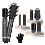 Seche cheveux 6 en 1 Brosse Soufflante, 1000w Air Styler, avec Fer à Friser, Brosse Lissante, Cheveux Bouclés avec Air, pour Donner du Volume aux Cheveux, Lisser, Friser