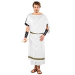 TecTake dressforfun Déguisement toge Romaine Homme antiquité règle Empereur | Robe avec Ceinture en Style Brocart à Fermeture Auto-agrippante (S/M | no. 300398)