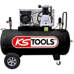 KS TOOLS, 165.0805, Compresseur sur Cuve 200 L 10 bar 3 CV 220 V Mono, Moteur Electrique avec Protection Thermique, Pressostat avec Manomètre, Niveau sonore: 96 db(A), 2 Sorties d'air Régulées 1/4