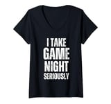 Womens I Take Game Night Seriously Board Game Humor Shirt V-Neck T-Shirt