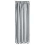 Eurofirany Smooth Blackout Blackout Ruffle Tape Soft Curtains Modern Simple Bedroom Children's Room Living Room Polyester Silver 135 x 270 cm