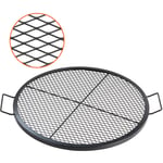 Grille de Cuisson 76 cm de Diametre Grille de Barbecue Ronde en Acier Capacite de Charge de 20 kg Materiel Ustensile avec Marque en x pour Foyer