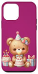 Coque pour iPhone 12 mini Birthday Wishes Ours en peluche marron pour fille ou garçon