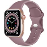 Epova Silicone Strap Compatible with Apple Watch Strap 44mm 42mm 45mm 46mm 49mm, Replacement Straps for Apple Watch Ultra/iWatch SE Series 10 9 8 7 6 5 4 3 2 1, SmokeViolet, Small