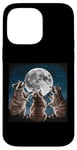 iPhone 14 Pro Max Raccoon | 3 Racoons Howling At Moon Funny Weird Full Moon Case