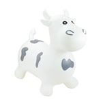 Happy Hopperz Inflatable Bouncy Animal with Grippable Ears/Horns, Easy to Clean Space Hopper for Indoor and Outdoor Play, Bouncing Toy, Pump Included, 12 Months-5 Years, Big Face White Bull