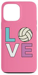 Coque pour iPhone 13 Pro Max Volleyball, rose foncé