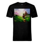 T-Shirt Homme Col Rond Zelda Plaine Hyrule A Cheval Jeux Video