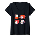 Womens Persian Cat Sushi | Sushi Roll Shirt | Sushi Print V-Neck T-Shirt