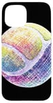 Coque pour iPhone 15 Art Balle De Tennis Colorée Pour Sportifs