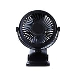 1600mah Portable USB Cooling Fan Mini Clip Fan 360º Rotating USB Rechargeable Fan Home Desktop Air Cooler Conditioner Fan Outdoor 90×150×42mm-Black