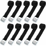 10Pcs 239Cm Sangle D'Arrimage Kit De Fixation Pour Moto/ Voiture/ Porte Vélo Sangle De Serrage Charge Maximale 500 Kg - Noir