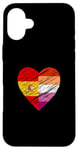 Coque pour iPhone 16 Plus Drapeau LGBTQ Espagne Lesbienne Pride Cœur Amour LGBTQIA