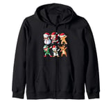 Dabbing Xmas Characters - Xmas Christmas Squad Zip Hoodie