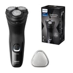 Philips Electric Shaver Series 3000X - Wet & Dry Electric Shaver for Men in Deep Black, with SkinProtect Technology, Pop-up Beard Trimmer, Ergonomic Men's Shaver (Model X3001/00)