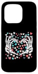 iPhone 15 Pro Skeleton Hand Heart Funny Bones Valentine's Day Men Women Case