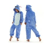 Stitch Kigurumi Barn Pyjamas Varm Nattkläder Djur Onesies Julgåvor Respekterad 130cm 130cm 130cm