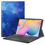 FINTIE Keyboard Case for Samsung Galaxy Tab S6 Lite 10.4 Inch Tablet 2020 (SM-P610/P615), Slim Stand Cover with Secure S Pen Holder, Detachable Wireless Bluetooth Keyboard (UK Version), Starry Sky