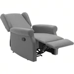 Fauteuil Relax Gris Avec Dossier Inclinable Repose-Pied Réglable Souple