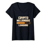 Womens Crypto Millionaire Loading Cryptocurrency Investor V-Neck T-Shirt