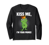 Carnival Frog KISS ME I'M YOUR PRINCE Funny Carnival Long Sleeve T-Shirt