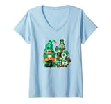 Womens Happy St. Patricks Day For Women With Funny St. Paddys Gnome V-Neck T-Shirt