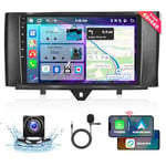 【4+64G】Podofo 8-core 9'' Android Autoradio Pour Mercedes Smart Fortwo 2011-2015 Wireless Carplay Android Auto,Android 13 Radio 2 Din RDS/FM Bluetooth avec Wifi/Navi HiFi Bluetooth+Caméra de recul AHD