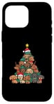 Coque pour iPhone 16 Pro Max Arbre de Noël amusant pour filles et garçons avec teckel