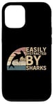 Coque pour iPhone 12/12 Pro Retro Vintage Easily Distracted By Sharks Hammerhead Shark