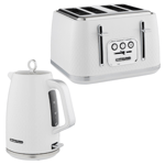 Swan Elegance Kettle & 4 Slice Toaster Matching Kitchen Set (White) 🚚💨