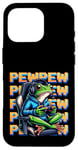 iPhone 16 Pro Cute Gaming Frog Pew Video Game Graphic Men Boys Kids Women Case