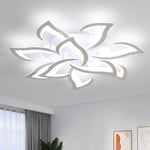 Comely Plafonnier Led Moderne 84W à 10 Têtes, Lustre Salon Blanc en Forme de Fleur, Luminaire Plafonnier Design en Fer et Acrylique, Plafonniere Led 6500K pour Chambre, Salon, Cuisine et Bureau