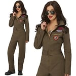 SMIFFYS Top Gun Maverick Fancy Dress Aviator Pilot Adults Costume outfit  LARGE