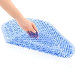 OTraki Tapis de Baignoire Antidérapant Anti Moisissure 69 x 39cm Tapis de Bain Lavable en Machine Tapis de Douche avec Ventouse Trous de Drainage pour Baignoire Salle de Bain Enfant Adulte Bleu