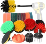 26PCS Brosse Perceuse, Perceuse Brosse Electrique Nettoyage, Brosse de Nettoyage, Brosse Nettoyage Lavage Voiture pour Jantes carrelage Baignoire Cuisine Toilettes Briques Sol