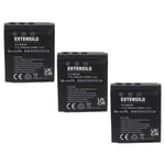 EXTENSILO 3x Batteries compatible avec Premier DS8330 appareil photo (1250mAh, 3,7V, Li-ion)