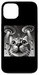 Coque pour iPhone 13 Cat Selfie with UFO Weird 50s Photo