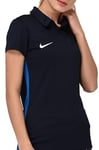 Nike W Nk Dry ACDMY18 Polo Ss T-Shirt - Obsidian/Royal Blue/(White), Small