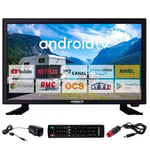 ANTARION TV LED 22" 55cm Téléviseur FULL HD ANDROID Bluetooth Smart TV Camping C