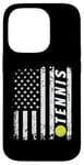 Coque pour iPhone 14 Pro Tennis USA Flag America Ball Sports