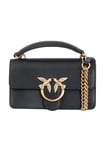 Pinko Love One Mini Light Veau en Soie, Sac Femme, Z99q_Noir-Antique Gold