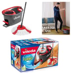Vileda Turbo Microfibre Mop and Bucket Set, Spin Mop for Cleaning Floors