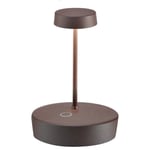 Swap Mini Lampe de Table, Lampe Portable Rechareable, IP65, Marron, 15 cm - Zafferano