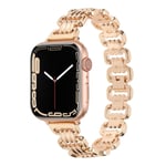 Metallurband För Apple Watch Ultra 49mm 8 7 45mm 41mm Armband i rostfritt stål För iwatch 6 5 4 3 SE 44mm 42mm 40mm Rose gold 42mm 44mm 45mm 49mm