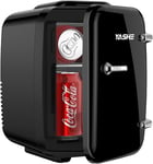 YASHE Mini Fridge, 4 Liter/6 Cans Small Fridge for Office, AC/DC Thermoelectric Cooler and Warmer Mini Fridge for Drink, Dorm, Car, Black