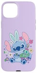 Coque pour iPhone 15 Plus Disney Lilo & Stitch Cute Easter Bunny Stitch and Scrump