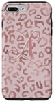 Coque pour iPhone 7 Plus/8 Plus Letter A Initial Leopard Rose Pink Cheetah Monogram