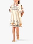 Angel & Rocket Kids' Reyna Embroidered Swing Dress, Nude