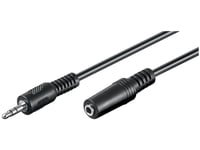 Jackforlengelse 3,5 Mm, Plugg Til Stikkontakt (3-Pins), Svart, 3M, Good Connections® (As-35V3)